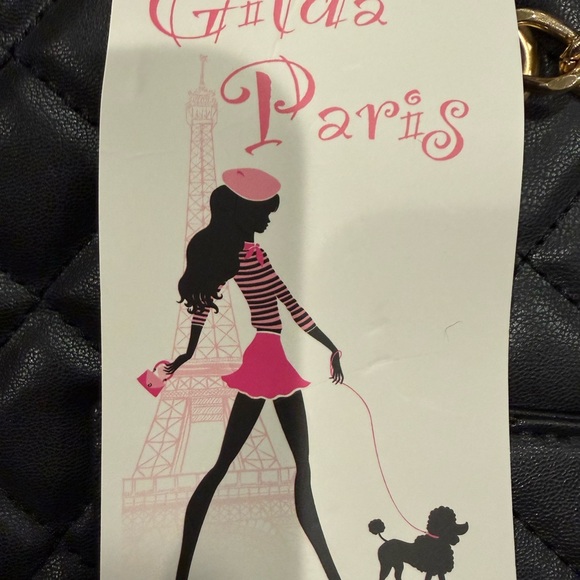 Gilda Paris Large Vegan Leather Black Quilted Tote Bag - Picture 3 of 4